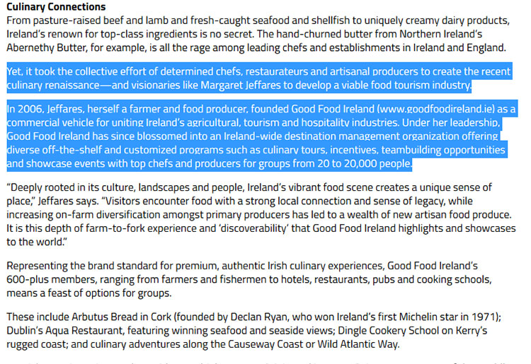 Good Food Ireland in Meetings Today