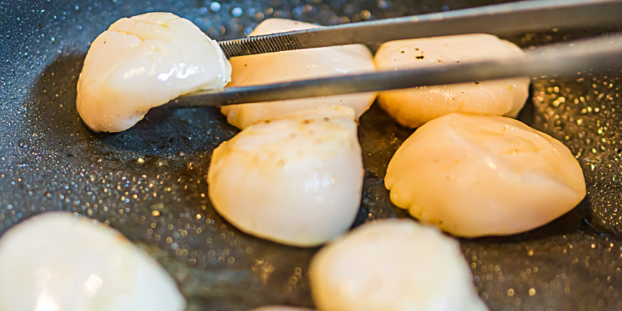 Seared King Scallops with Wilted Chicory and Truffle Dressing