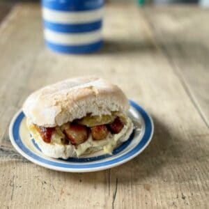 Sausage Sandwich with Waterford Blaa