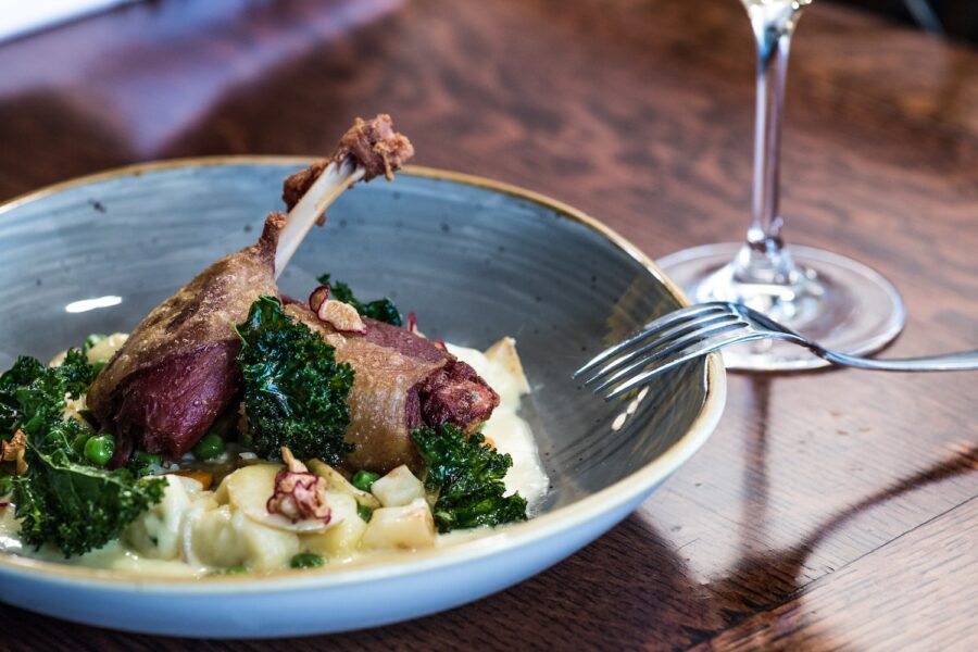 Braised Lamb Shanks with Garlic, Rosemary and Flageolet Beans