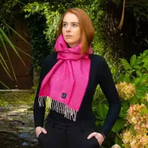 Good Food Ireland® Raspberry Rose Lambswool Scarf, Mother's Day