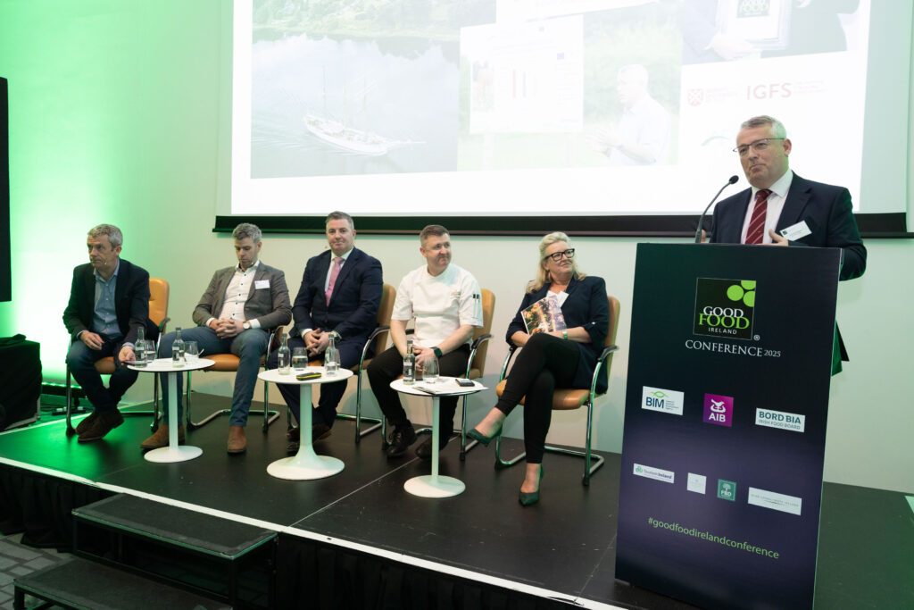 Prof John Gilliland Brookhall Estate, Derry, Gareth Mullins Executive Chef Anantara The Marker Dublin Hotel, John Lynch, CEO Irish South and East Fish Producers Group, Nicholas Lynch, Nick's Fish